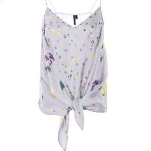 Topshop boutique ditsy cami with tie front